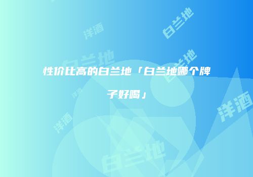 性价比高的白兰地「白兰地哪个牌子好喝」