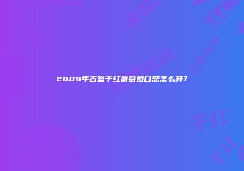 2009年古堡干红葡萄酒口感怎么样？