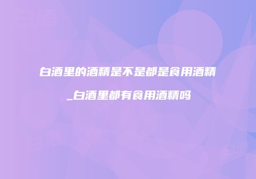 白酒里的酒精是不是都是食用酒精_白酒里都有食用酒精吗