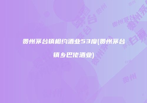 贵州茅台镇相约酒业53度(贵州茅台镇乡巴佬酒业)