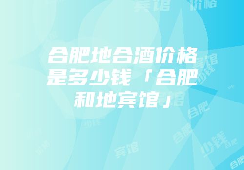 合肥地合酒价格是多少钱「合肥和地宾馆」