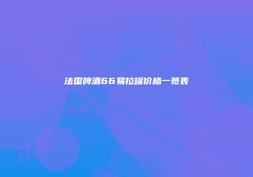 法国啤酒66易拉罐价格一览表