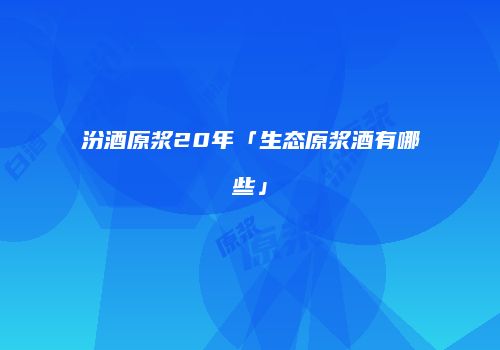 汾酒原浆20年「生态原浆酒有哪些」