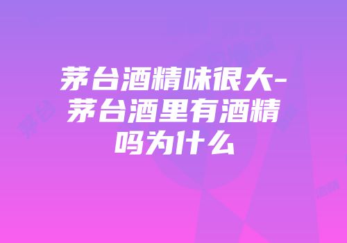 茅台酒精味很大-茅台酒里有酒精吗为什么