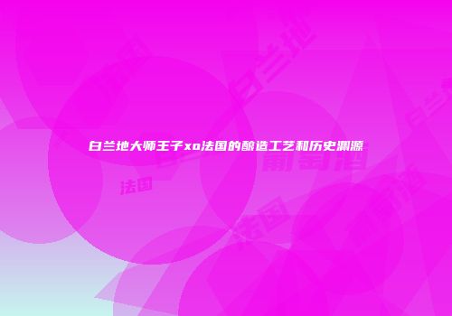 白兰地大师王子xo法国的酿造工艺和历史渊源