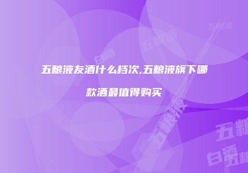 五粮液友酒什么档次,五粮液旗下哪款酒最值得购买