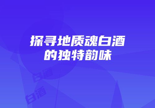 探寻地质魂白酒的独特韵味