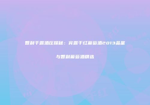 智利干露酒庄探秘：宾露干红葡萄酒2013品鉴与智利葡萄酒精选
