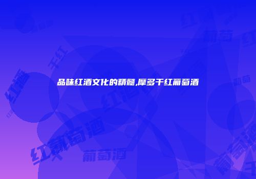 品味红酒文化的精髓,摩多干红葡萄酒