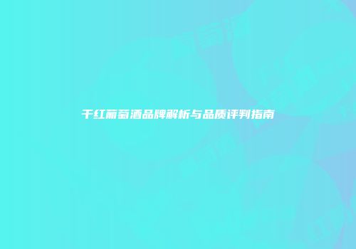 干红葡萄酒品牌解析与品质评判指南