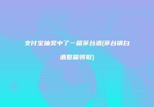 支付宝抽奖中了一箱茅台酒(茅台镇白酒整箱领取)