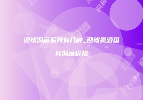 迎驾洞藏系列有几种_迎驾贡酒国宾洞藏价格