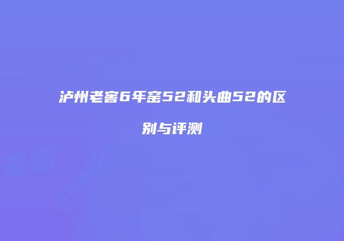 泸州老窖6年窑52和头曲52的区别与评测
