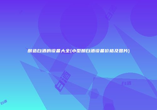 酿造白酒的设备大全(小型酿白酒设备价格及图片)