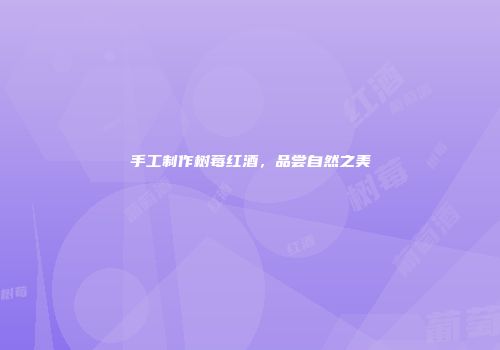 手工制作树莓红酒，品尝自然之美