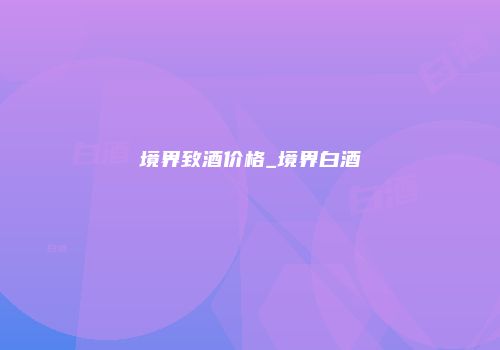 境界致酒价格_境界白酒