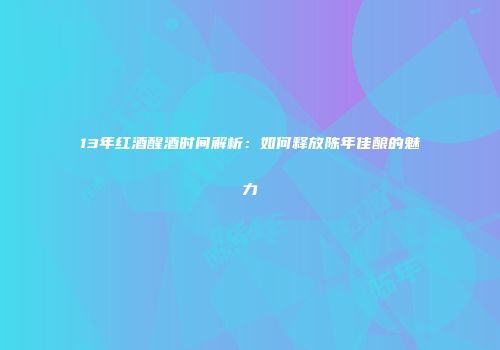 13年红酒醒酒时间解析：如何释放陈年佳酿的魅力