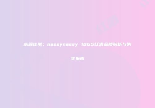 高端佳酿：nessynessy 1865红酒品质解析与购买指南