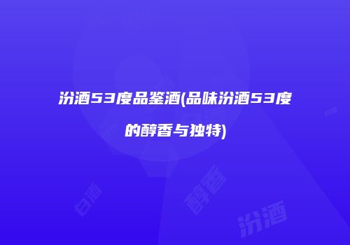 汾酒53度品鉴酒(品味汾酒53度的醇香与独特)