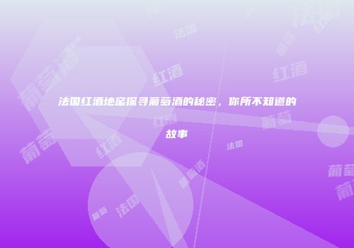 法国红酒地窑探寻葡萄酒的秘密，你所不知道的故事