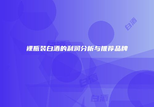 裸瓶装白酒的利润分析与推荐品牌