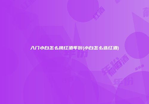 入门小白怎么挑红酒年份(小白怎么选红酒)