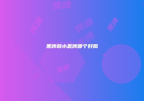 黑啤和小麦啤哪个好喝