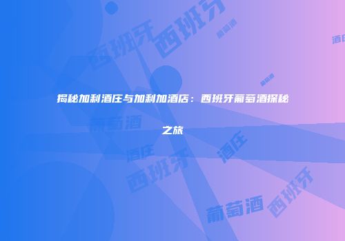 揭秘加利酒庄与加利加酒店：西班牙葡萄酒探秘之旅