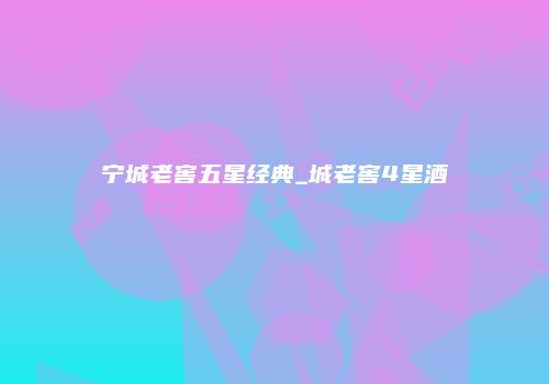 宁城老窖五星经典_城老窖4星酒