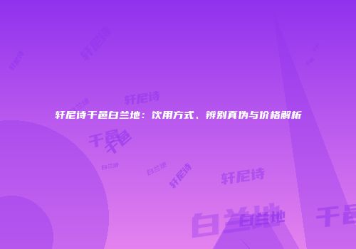 轩尼诗干邑白兰地：饮用方式、辨别真伪与价格解析