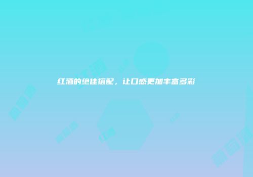 红酒的绝佳搭配，让口感更加丰富多彩
