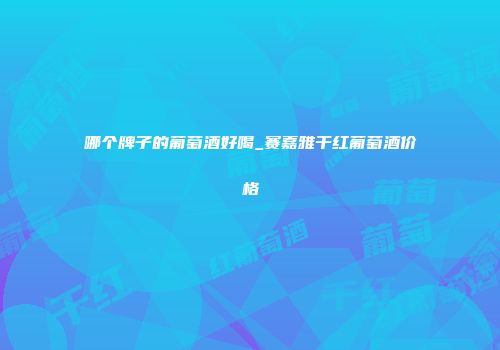 哪个牌子的葡萄酒好喝_赛嘉雅干红葡萄酒价格