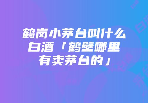 鹤岗小茅台叫什么白酒「鹤壁哪里有卖茅台的」