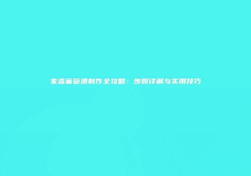 家庭葡萄酒制作全攻略：步骤详解与实用技巧