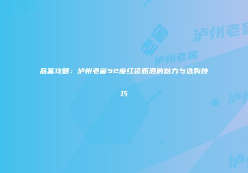 品鉴攻略：泸州老窖52度红瓷瓶酒的魅力与选购技巧