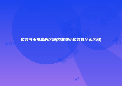拉菲与小拉菲的区别(拉菲和小拉菲有什么区别)