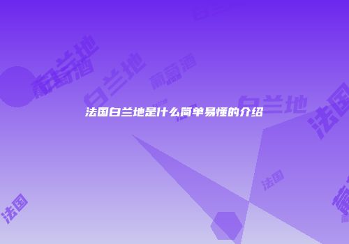 法国白兰地是什么简单易懂的介绍