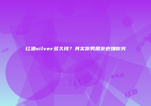 红酒silver多久钱？其实你男朋友也嫌你穷