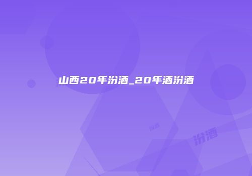 山西20年汾酒_20年酒汾酒