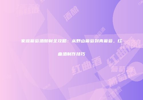 家庭葡萄酒酿制全攻略：从野山葡萄到青葡萄，红曲酒制作技巧
