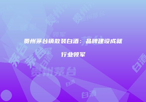 贵州茅台镇散装白酒：品牌建设成就行业领军