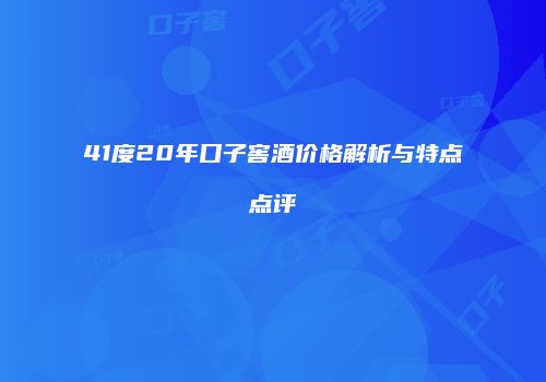 41度20年口子窖酒价格解析与特点点评