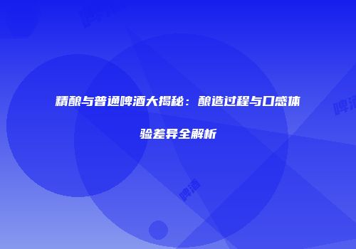 精酿与普通啤酒大揭秘：酿造过程与口感体验差异全解析