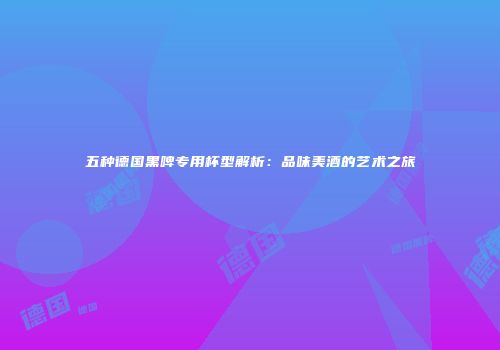 五种德国黑啤专用杯型解析：品味美酒的艺术之旅