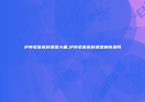 泸州老窖窖龄酒是大曲,泸州老窖窖龄酒是粮食酒吗