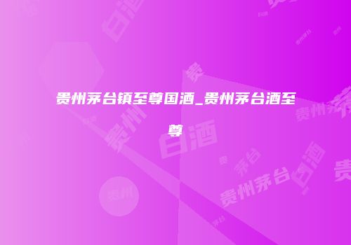 贵州茅台镇至尊国酒_贵州茅台酒至尊