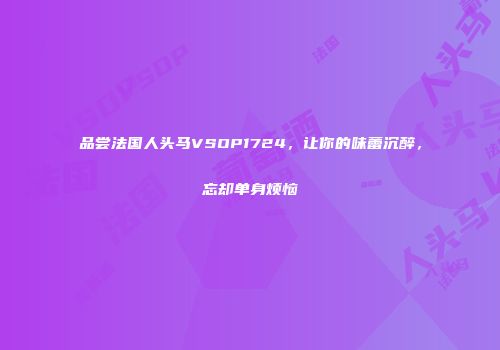 品尝法国人头马VSOP1724，让你的味蕾沉醉，忘却单身烦恼