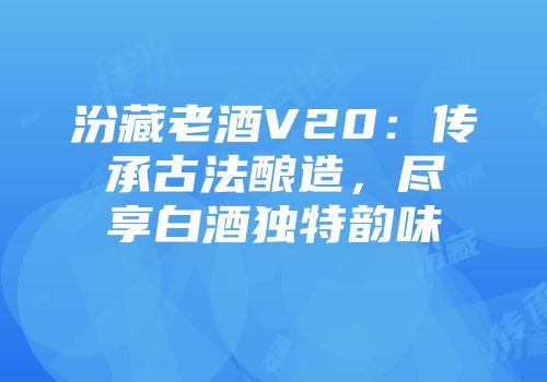 汾藏老酒V20：传承古法酿造，尽享白酒独特韵味