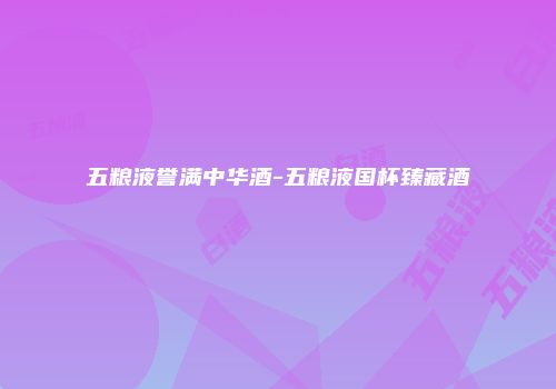 五粮液誉满中华酒-五粮液国杯臻藏酒