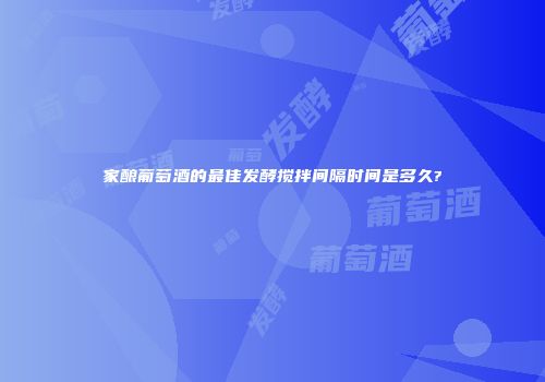 家酿葡萄酒的最佳发酵搅拌间隔时间是多久?
